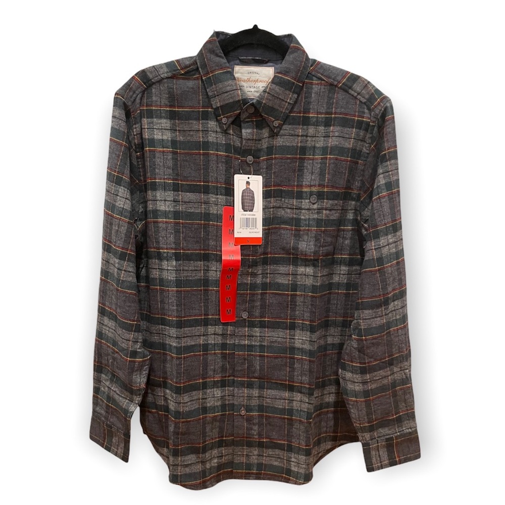 NWT Weatherproof Vintage Men’s Plaid Button Up Medium - Picture 1 of 7